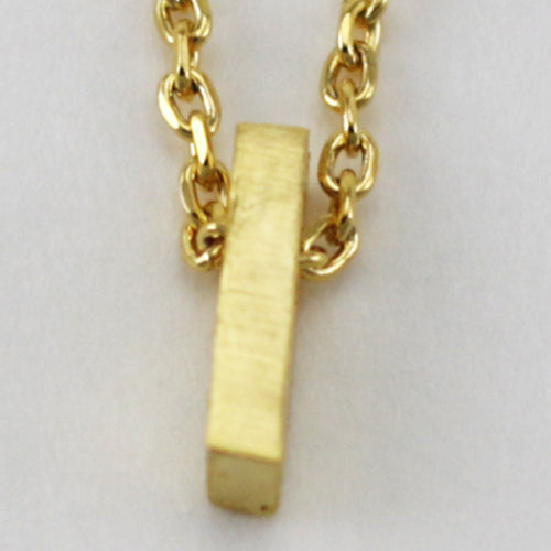 Gold Block Letter Initial Necklace