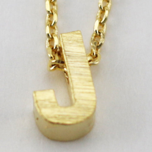 Gold Block Letter Initial Necklace