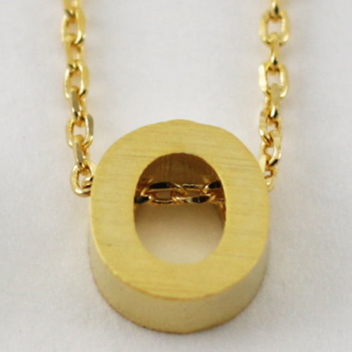 Gold Block Letter Initial Necklace