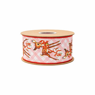 2 1/2" Wired Retro Deer Ribbon