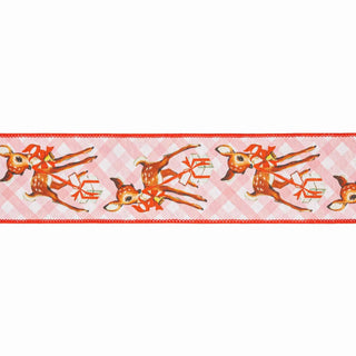 2 1/2" Wired Retro Deer Ribbon