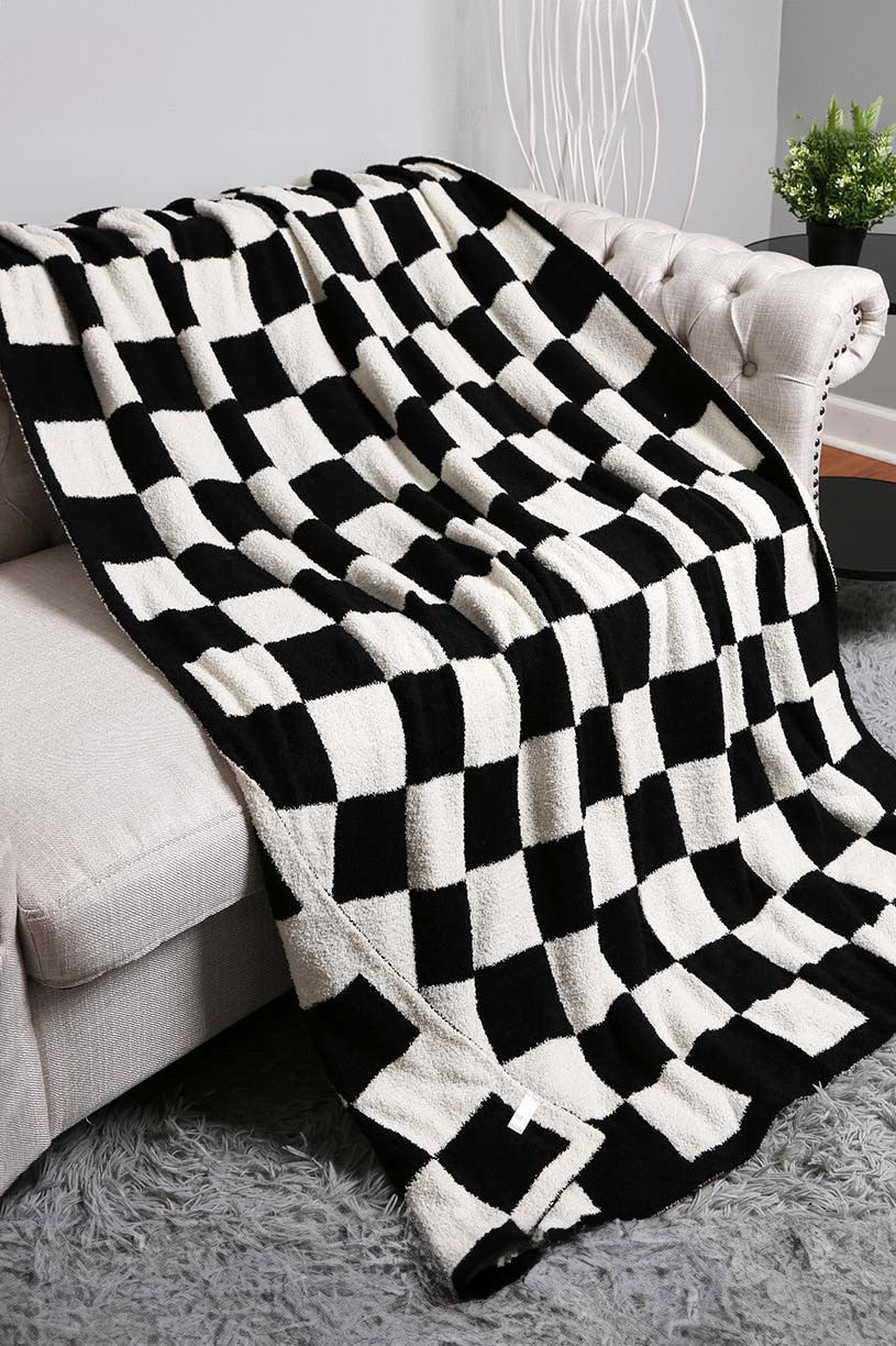 Black outlet checkered blanket