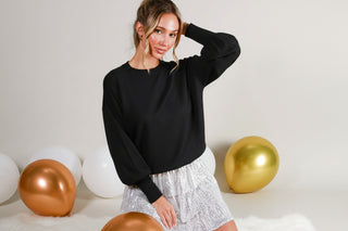 Long Balloon Sleeve Sweater