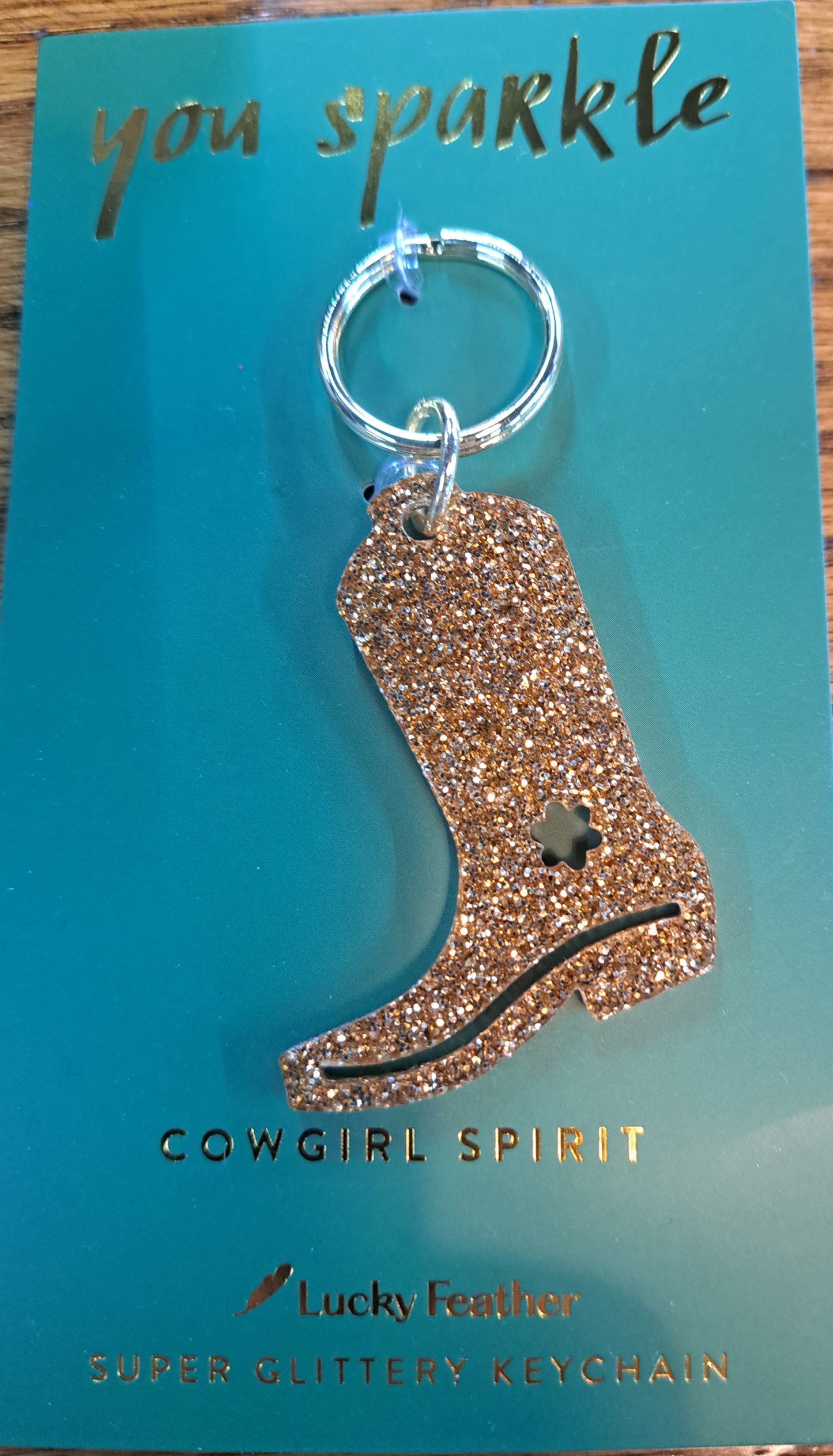 Gold Glitter Keychain Shape