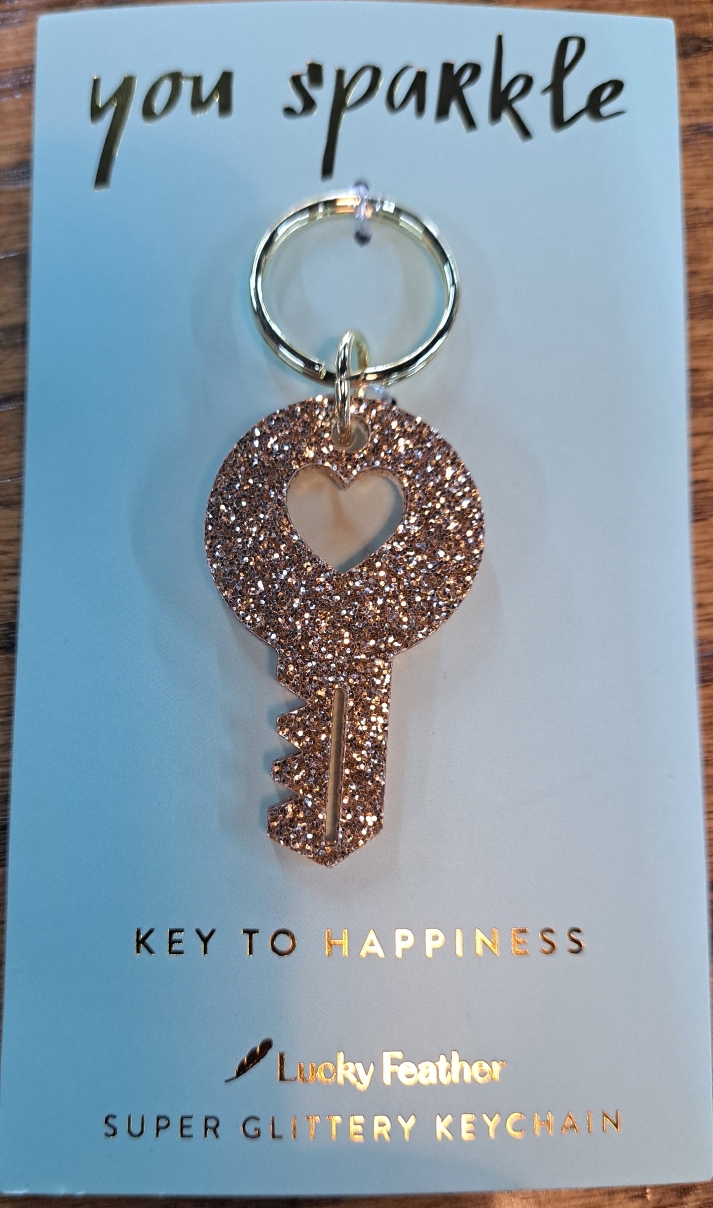 Gold Glitter Keychain Shape