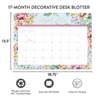 2027 Bella Flora Decorative Desk Blotter
