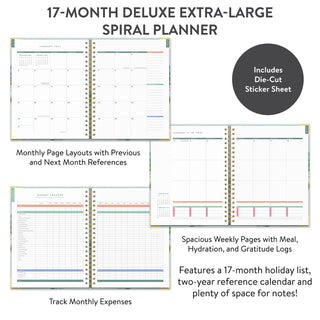 2027 Bella Flora extra-large spiral planner with monthly, weekly, and budget tracker pages
