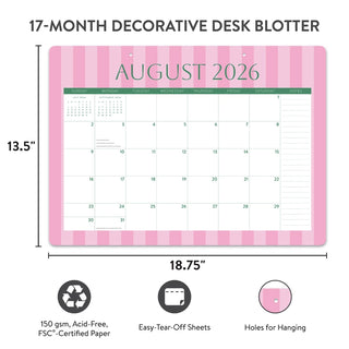 2027 Cabana Stripes Decorative Desk Blotter