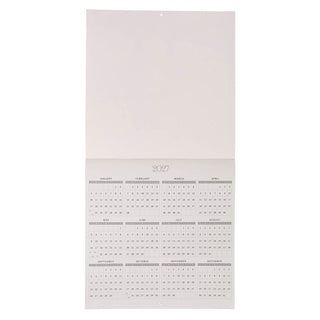 2027 yearly wall calendar open showing full year grid on white background