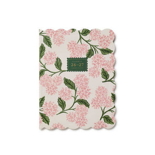 Rifle Paper Co. notebook with pink hydrangea floral pattern and green leaves