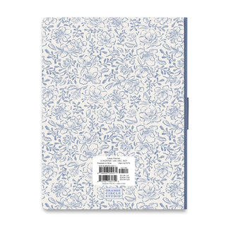 Back cover of 2027 Casey Planner in Pressed in Blue floral pattern by Orange Circle Studio