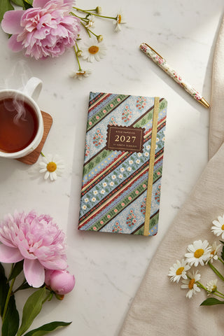 2027 planner with floral pattern on a white background
