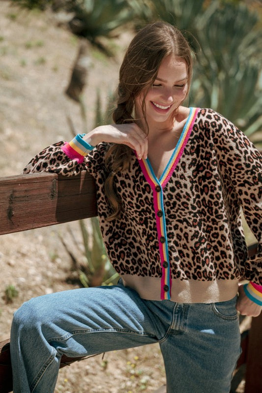 Leopard Button Cardigan