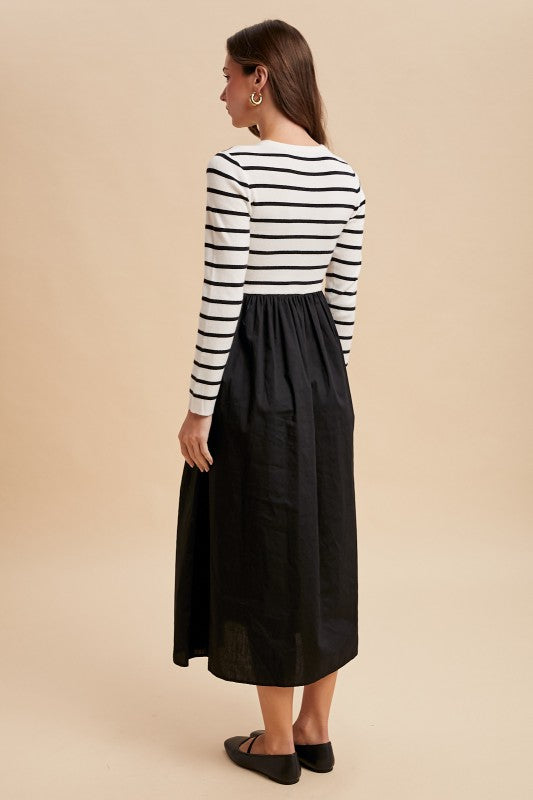Striped Poplin Dress