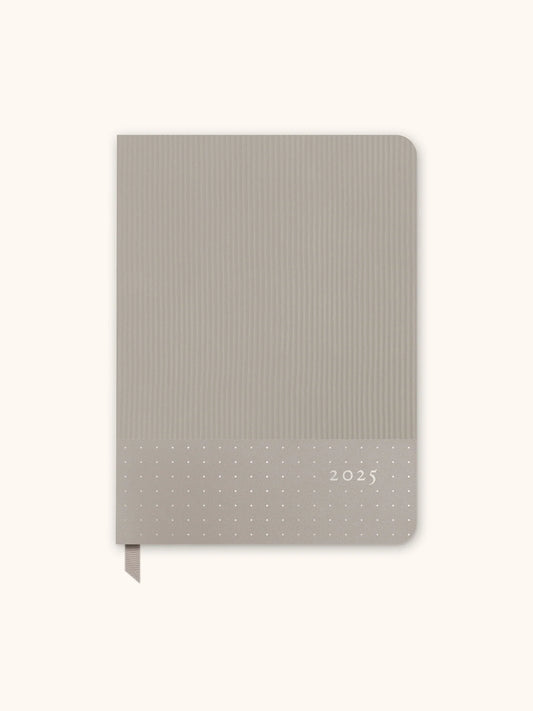 2025 Dots on Dove Gray Large Dual-Textured Planner