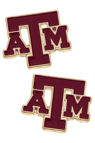 Texas A&M Enamel Logo Earrings