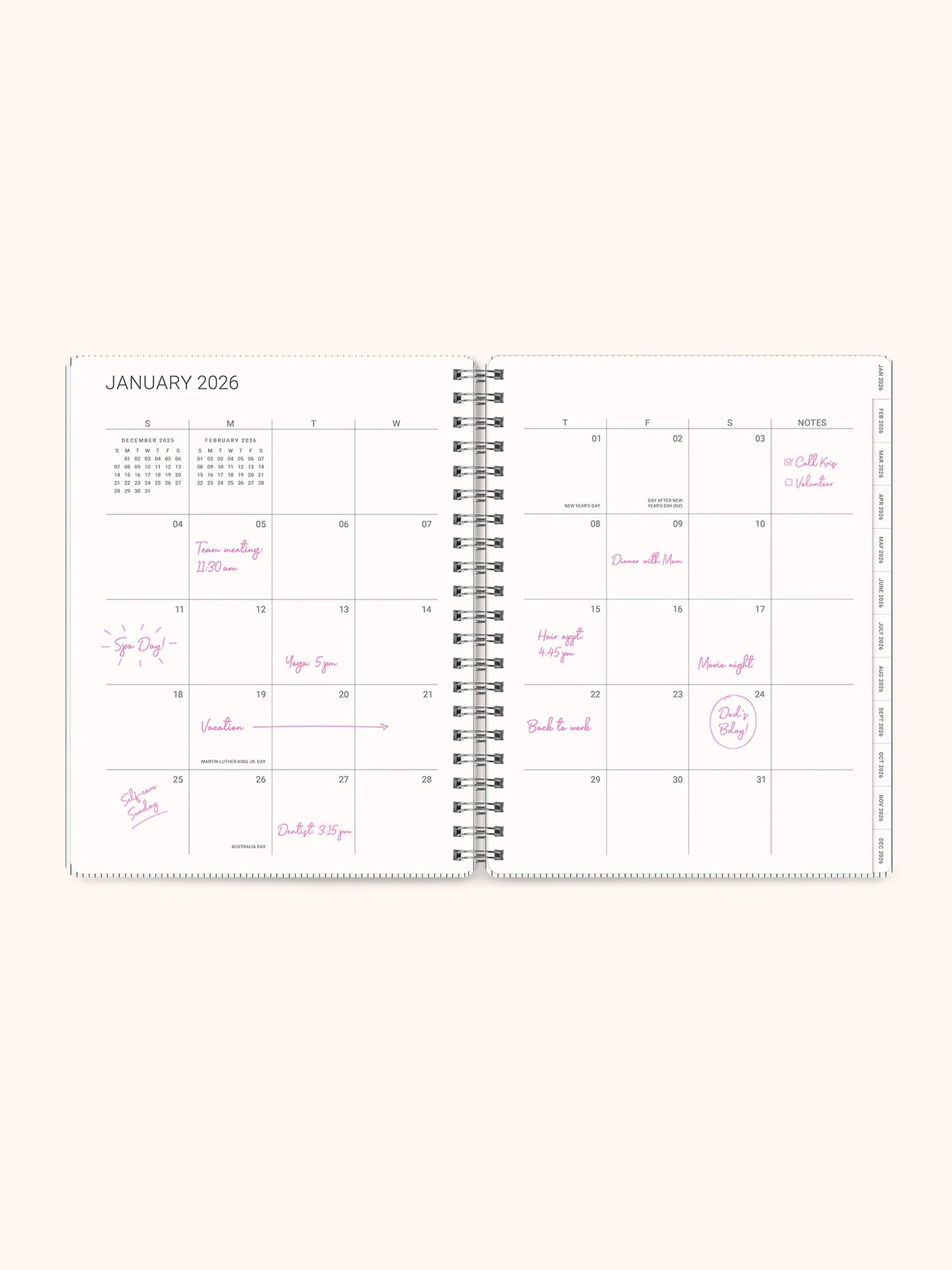 2026 Midnight Black Baxter Planner