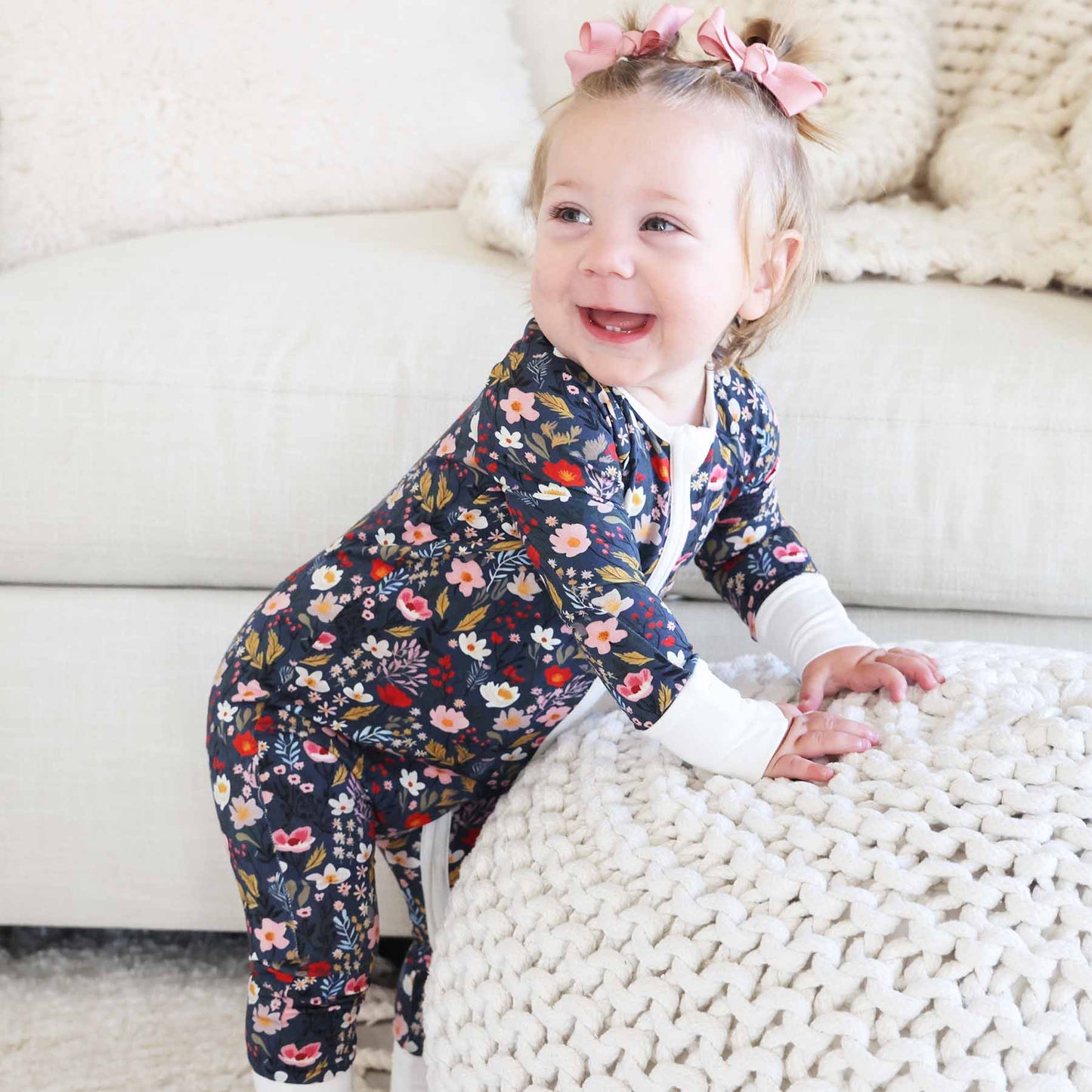Midnight Meadow Convertible Zip Romper
