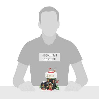 Department 56 Santa's Boot Shop miniature Christmas village building with festive holiday details