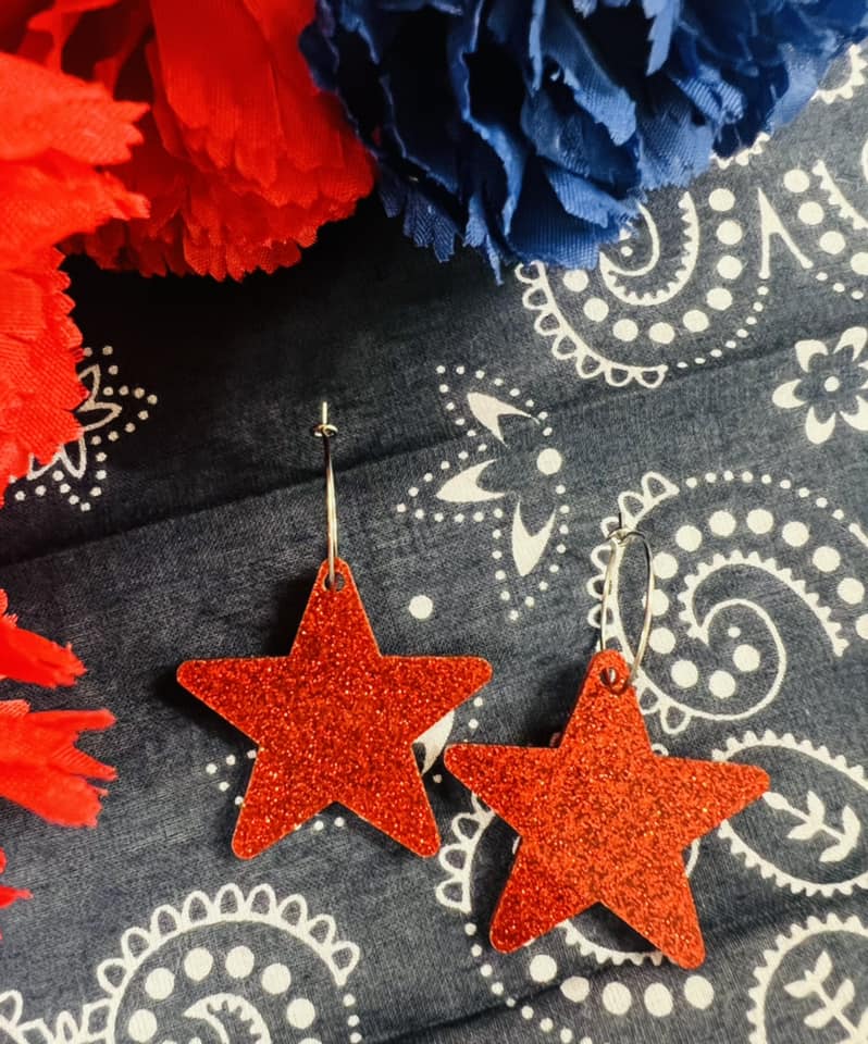 Glitter Star Earrings