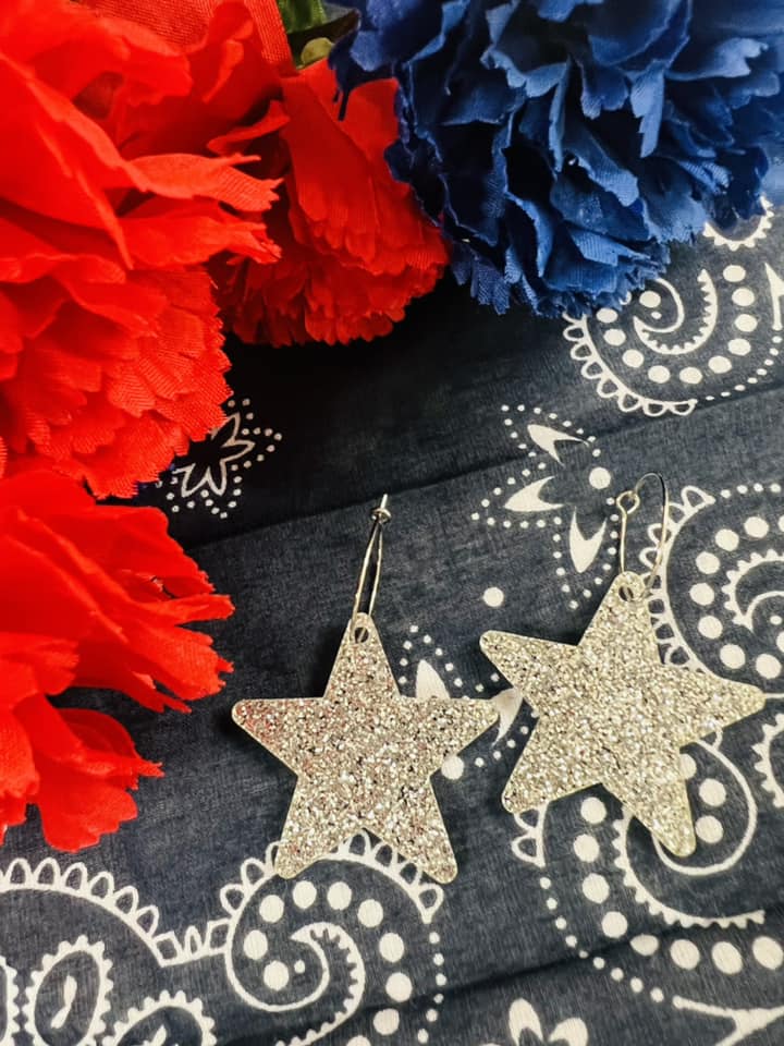 Glitter Star Earrings