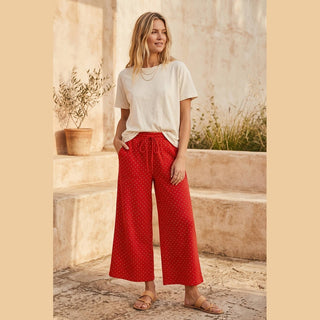Relaxed Polka Dot Wide Leg Pants
