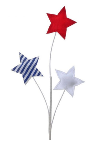 Decorative garden stake with red, white, and blue stars 