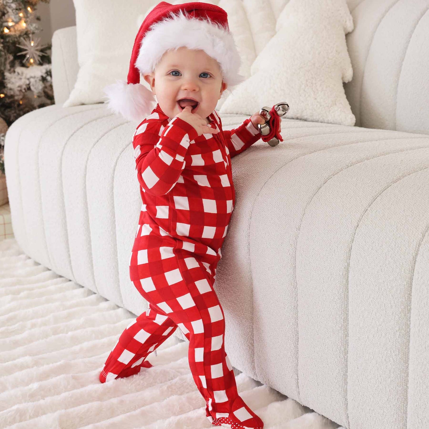 Christmas Bamboo Zipper Footies