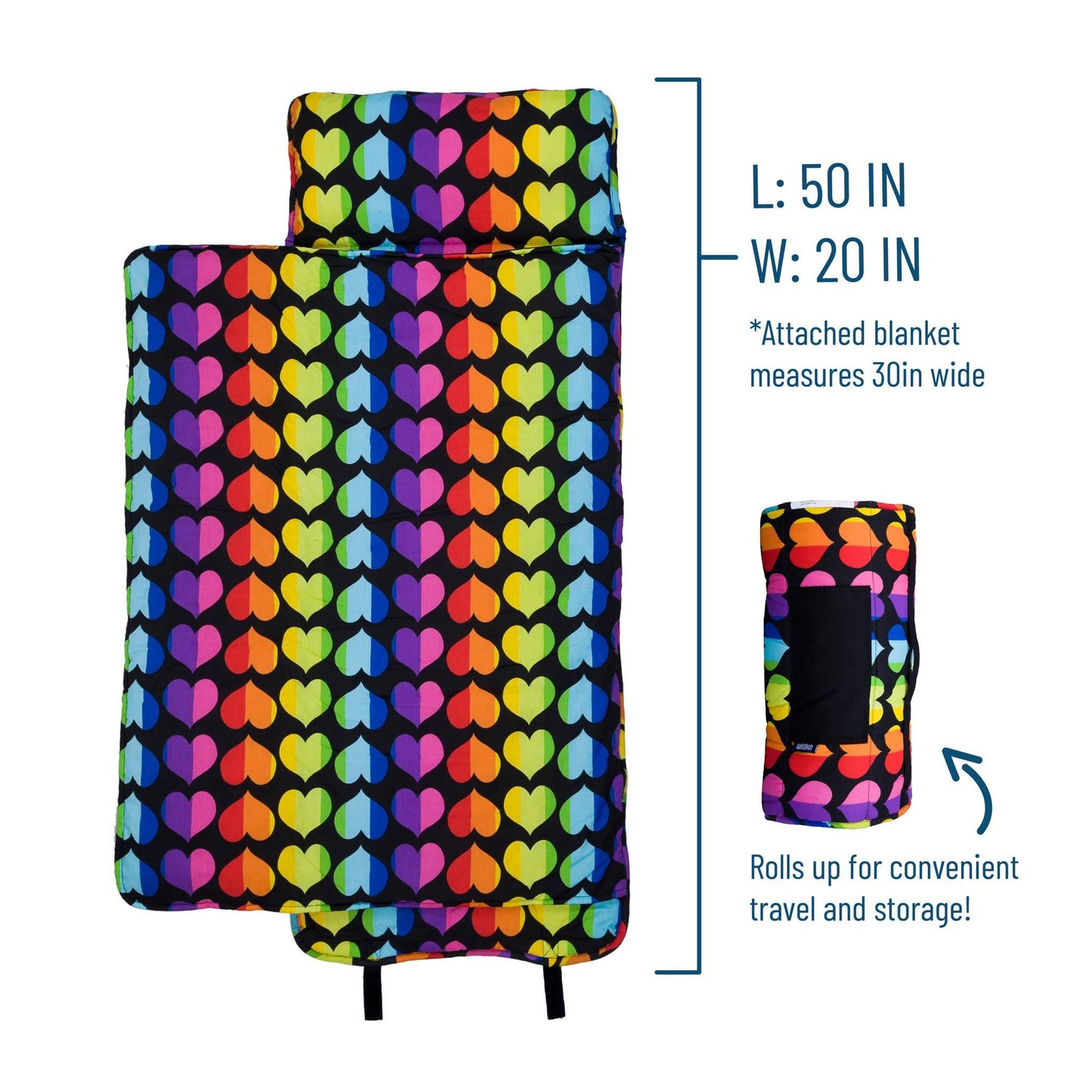 Rainbow Hearts Nap Mat
