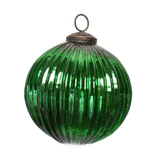 David Christopher's Collection Christmas Ornament 4" Green Mercury Glass Ornament