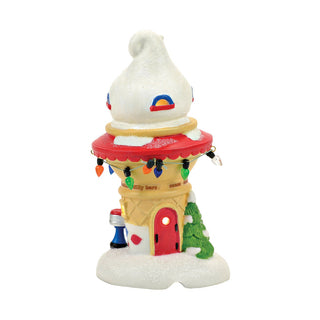 Department 56 Santa's Dairy Queen ice cream cone shaped Christmas village house decoration