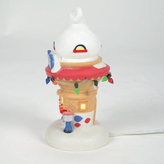 Department 56 Santa's DQ Cone House collectible village piece with snow and lighting