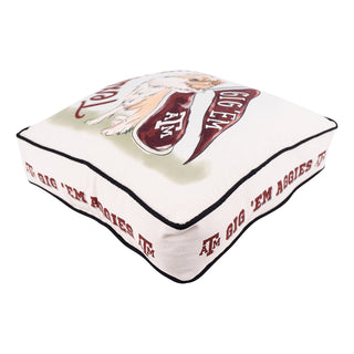 Texas A&M Aggies dog pet bed pillow with Gig Em logo and maroon ATM branding