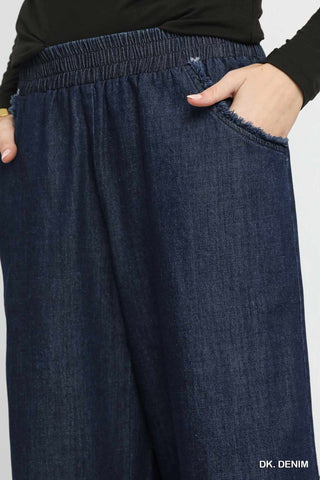 Elastic Denim Pants