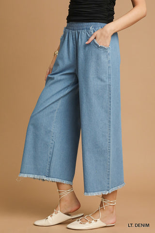 Elastic Denim Pants