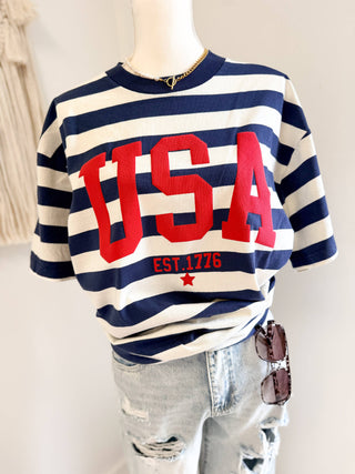 Striped USA Tee