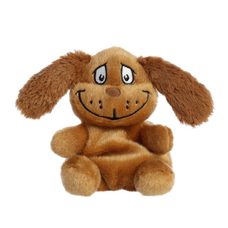 Aurora 5-inch Max Palm Pals brown plush dog stuffed animal with floppy ears and smiling face