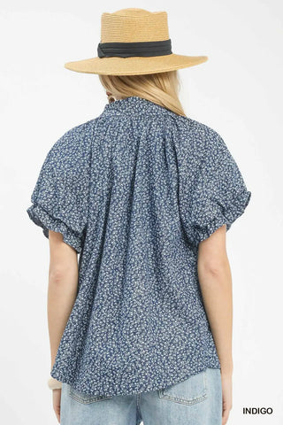 Indigo Mini Floral Top