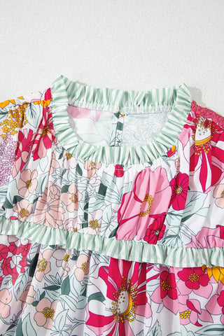 Jessa Floral Ruffle Trim Blouse