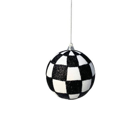 Check It Off The List Checkered Ball Ornament 4"