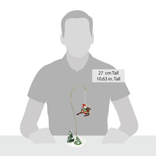 Department 56 Elf Spotlight Aerial Christmas village accessory with elf on zipline over trees