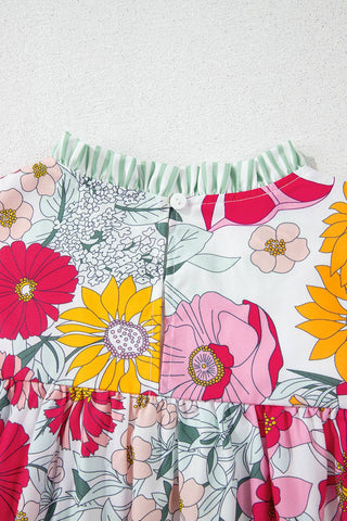 Jessa Floral Ruffle Trim Blouse