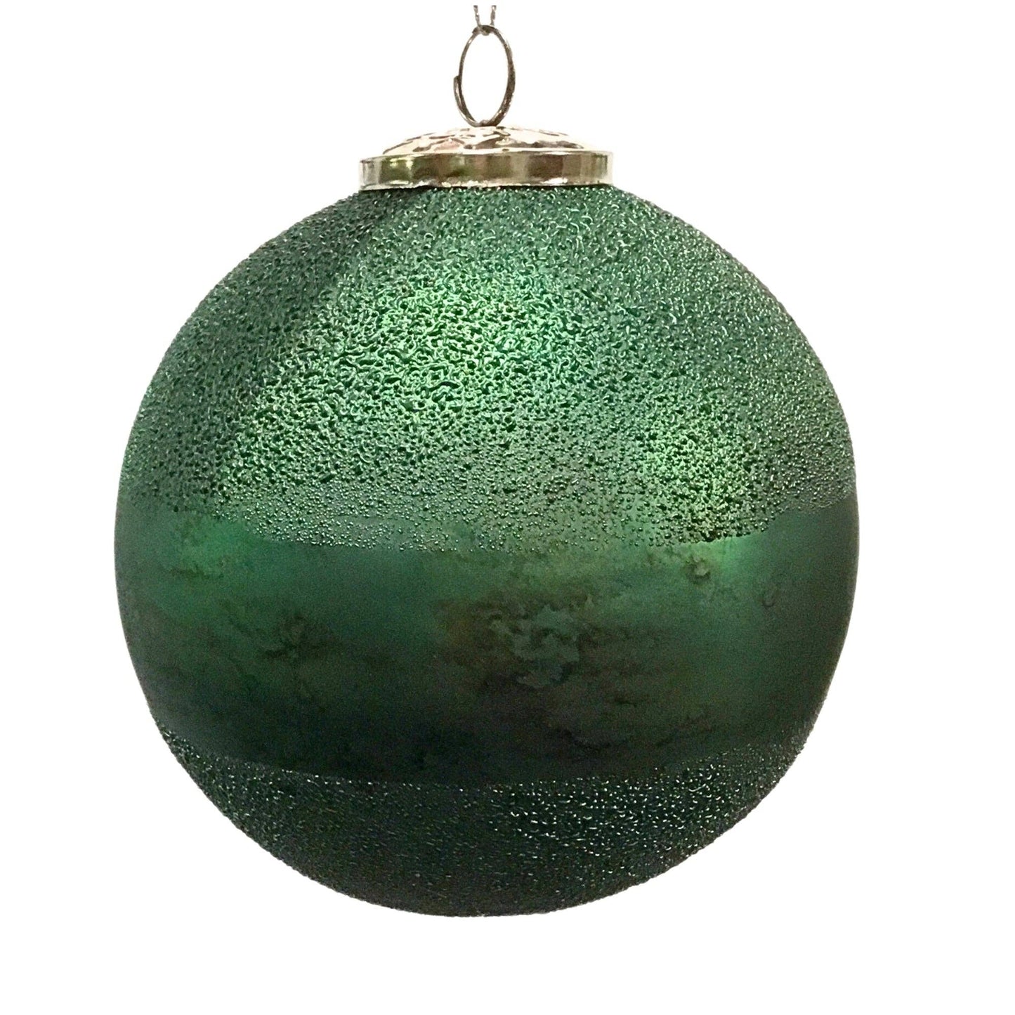  matte green textured glass ball 