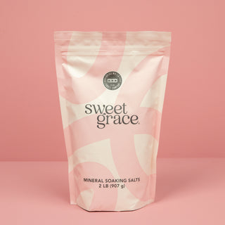 Bridgewater Sweet Grace Mineral Soaking Salts 2 lb bag in pink and cream packaging