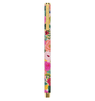 Rifle Paper Co. Garden Party rollerball pen with floral print and gold accents