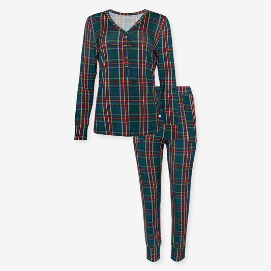 Women’s Long Sleeve Pajama Set-Tartan Plaid