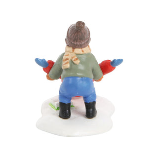 Department 56 Ralphie to the Rescue figurine showing character in winter clothing on snowy base