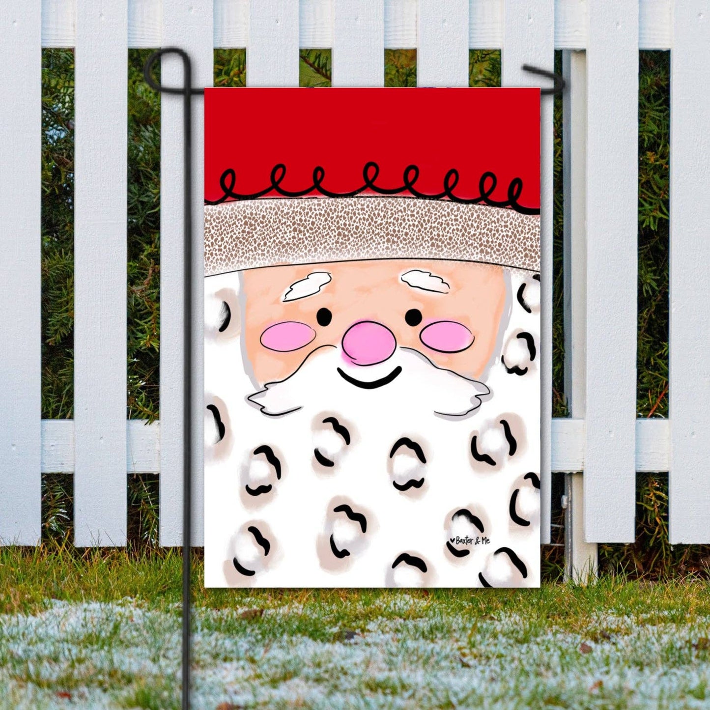 Square Face Santa Garden Flag