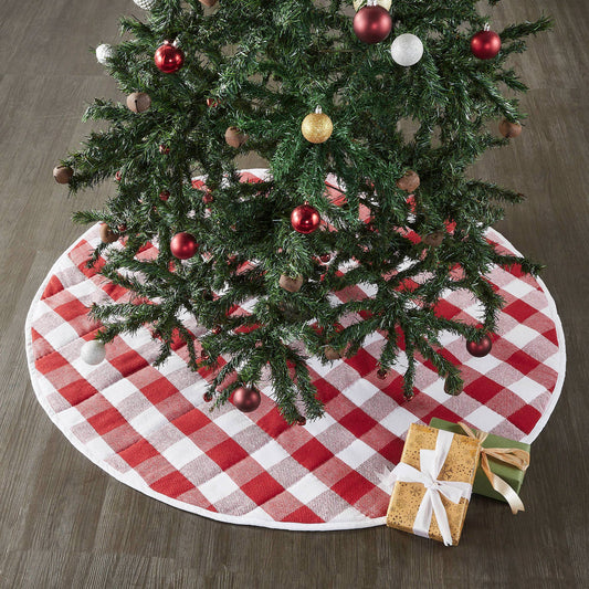 Annie Red Check Tree Skirt 48"