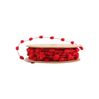 8mm Wired Pom Pom Ribbon